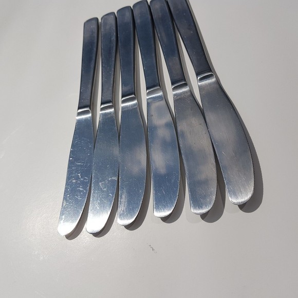 6 Gense Facette Pattern Stainless Knives Sweden Dinner Knife Light Serration 8" - Picture 10 of 11